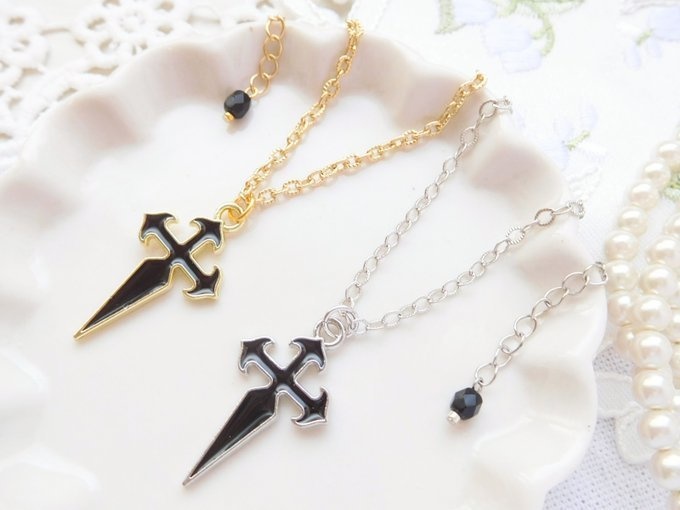 エポスタークロスのドール用ロングネックレス[黒]