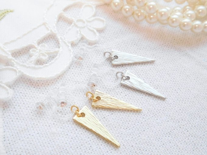 尖りプレートのドール用ノンホールピアス