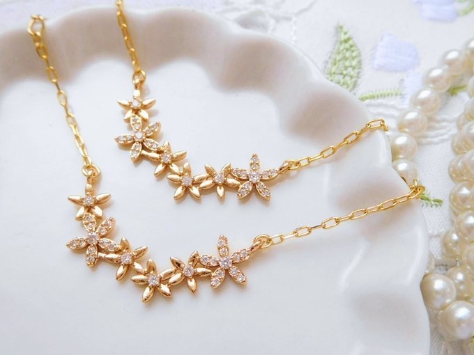 ジルコニアお花コネクターのドール用チョーカー