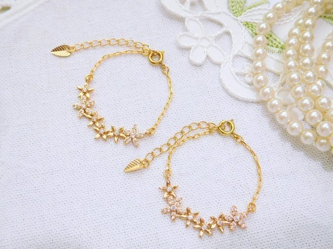 ジルコニアお花コネクターのドール用チョーカー