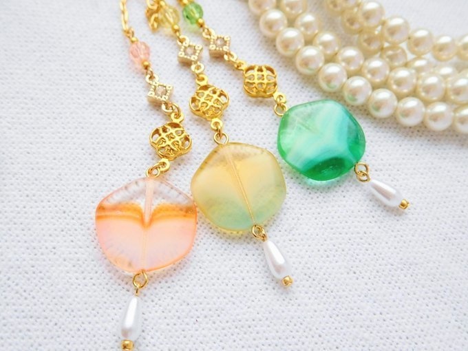 CZギブレガラスのドール用ウィッグピアス