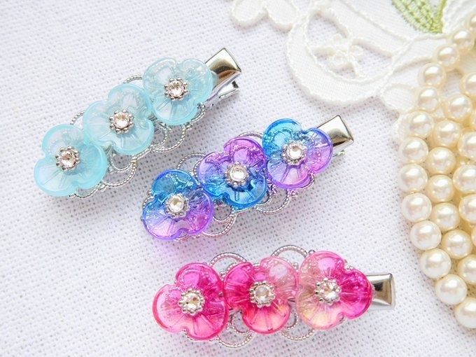 甘露パンジーのヘアクリップ