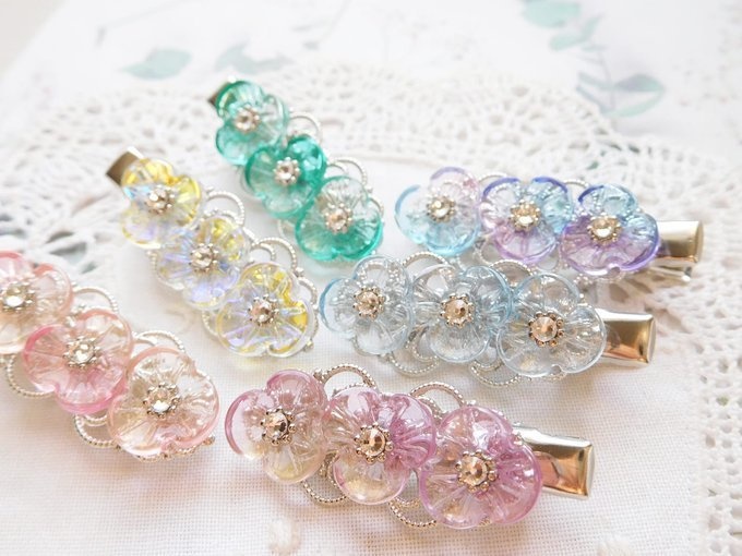 甘露パンジーのヘアクリップ