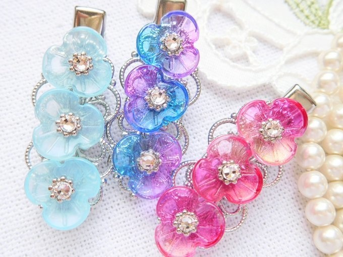 甘露パンジーのヘアクリップ