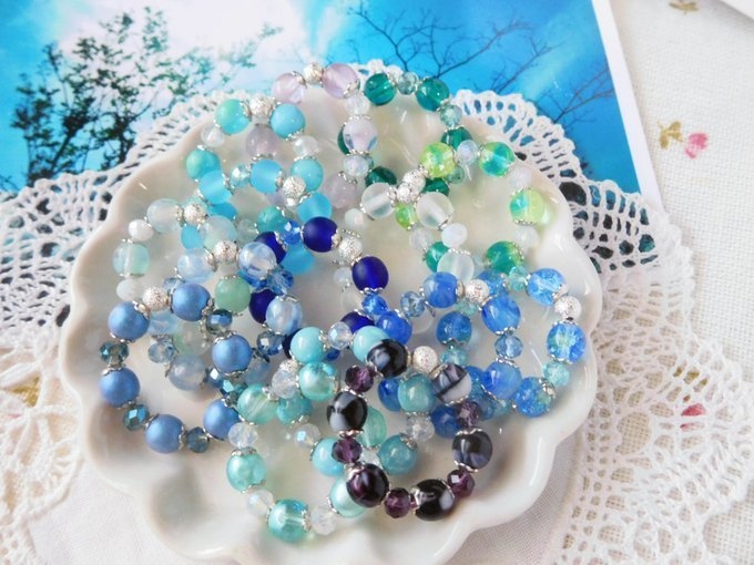 ６ｍｍラウンドガラスのドール用ブレスレットR