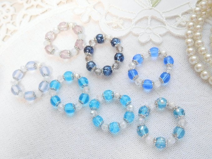 6mmラウンドガラスのドール用ブレスレットR