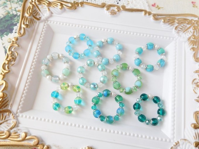 6mmラウンドガラスのドール用ブレスレットR