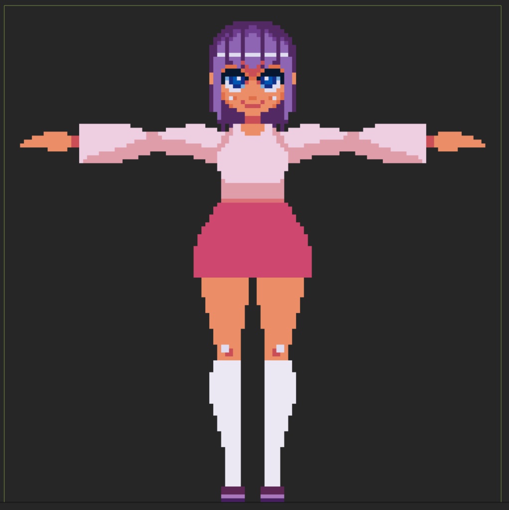 【更新終了】ボクセルヒューマノイド素体(.vox)宇留間わかば【無料】