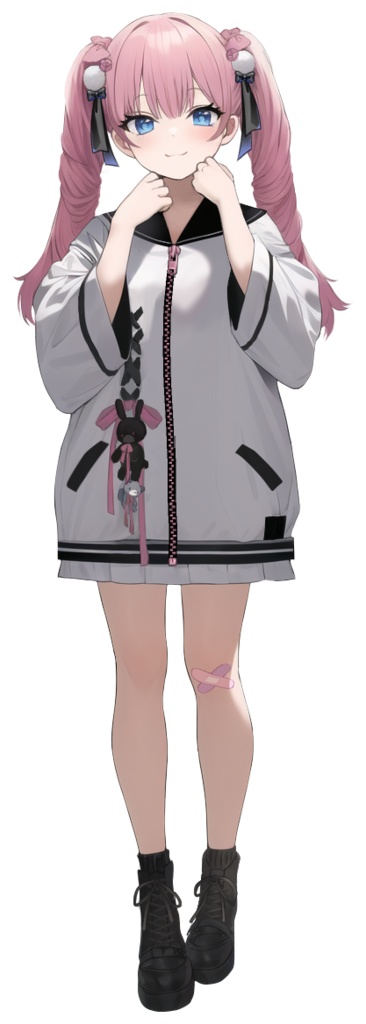 全身立ち絵素材 ピンク女子