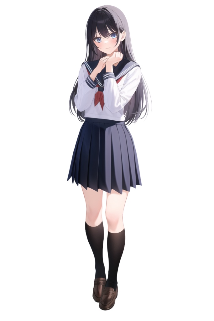 全身立ち絵素材 セーラー服学生