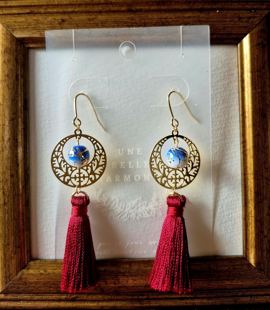 概念玉タッセルピアス／イヤリング