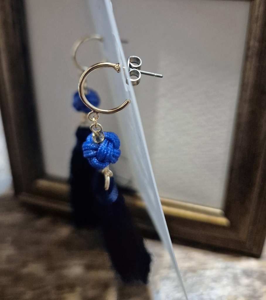 あわじ玉とタッセルのピアス/イヤリング