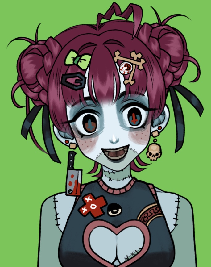 Zombie Girl General Live2D Vtuber Model 
