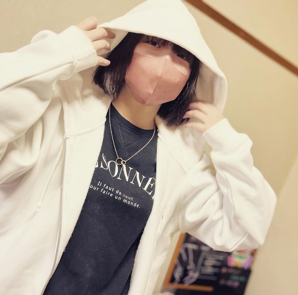 よぞにゃん白XLパーカ(裏起毛)