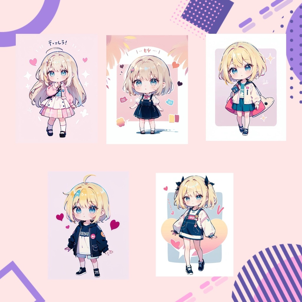 かわいい女の子立ち絵セット２