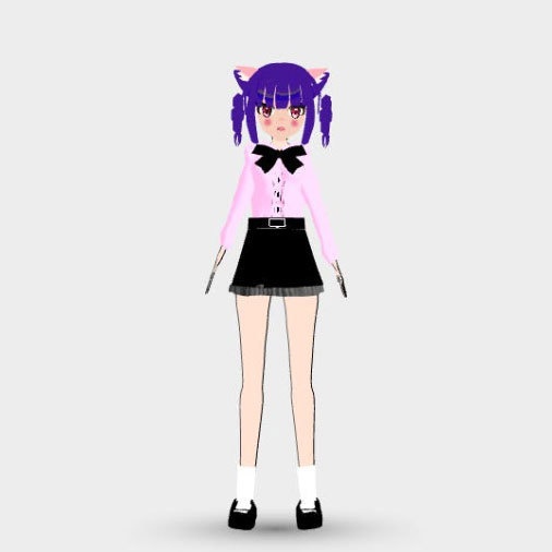 cluster用アバター　地雷系ネコミミガール　VRMファイル