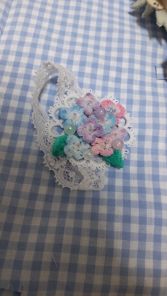 手編み紫陽花ヘッドドレス