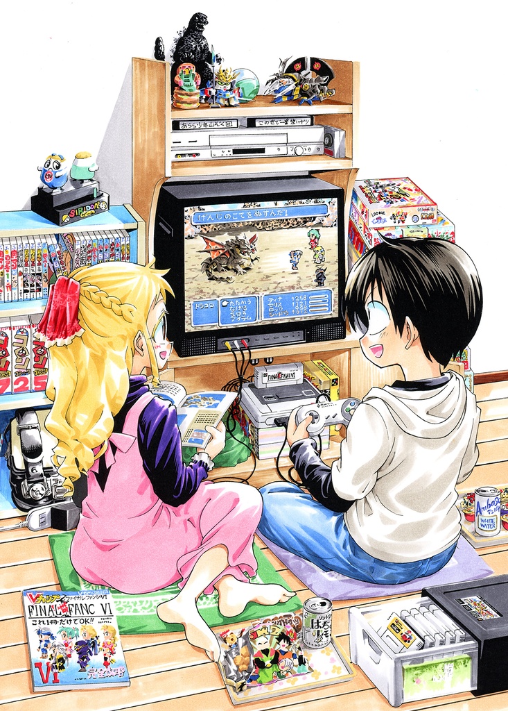 色紙よりハイクオリティなイラストのコピック塗り原画