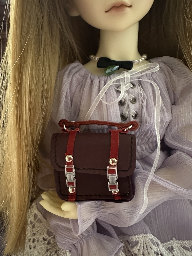 ドール用　ハンドメイド　本革　カバン