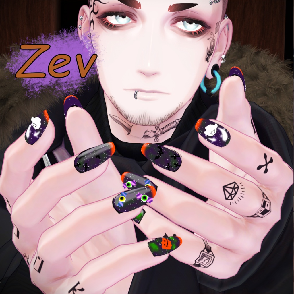 【9アバター対応】ハロウィンネイル