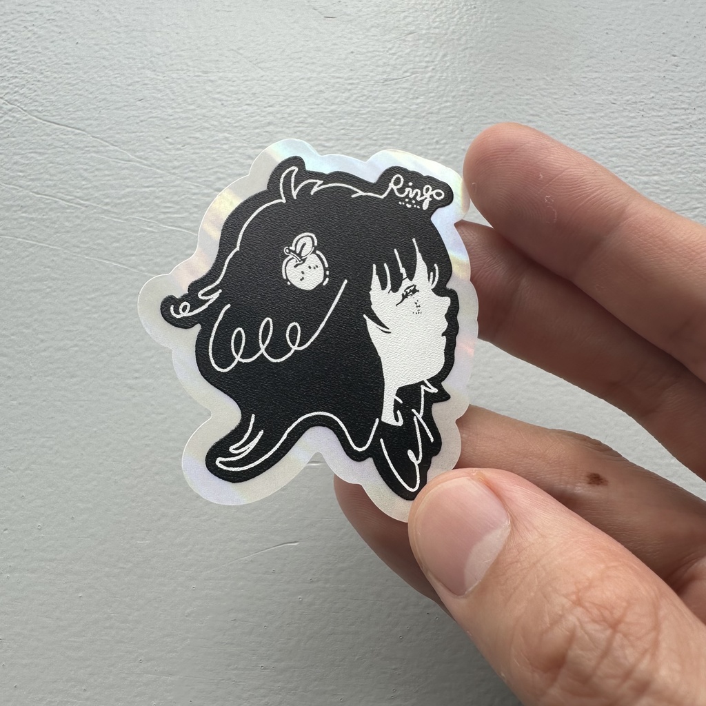 りんごアートステッカーbrackプレミアム1枚〜ホログラムシェルver〜