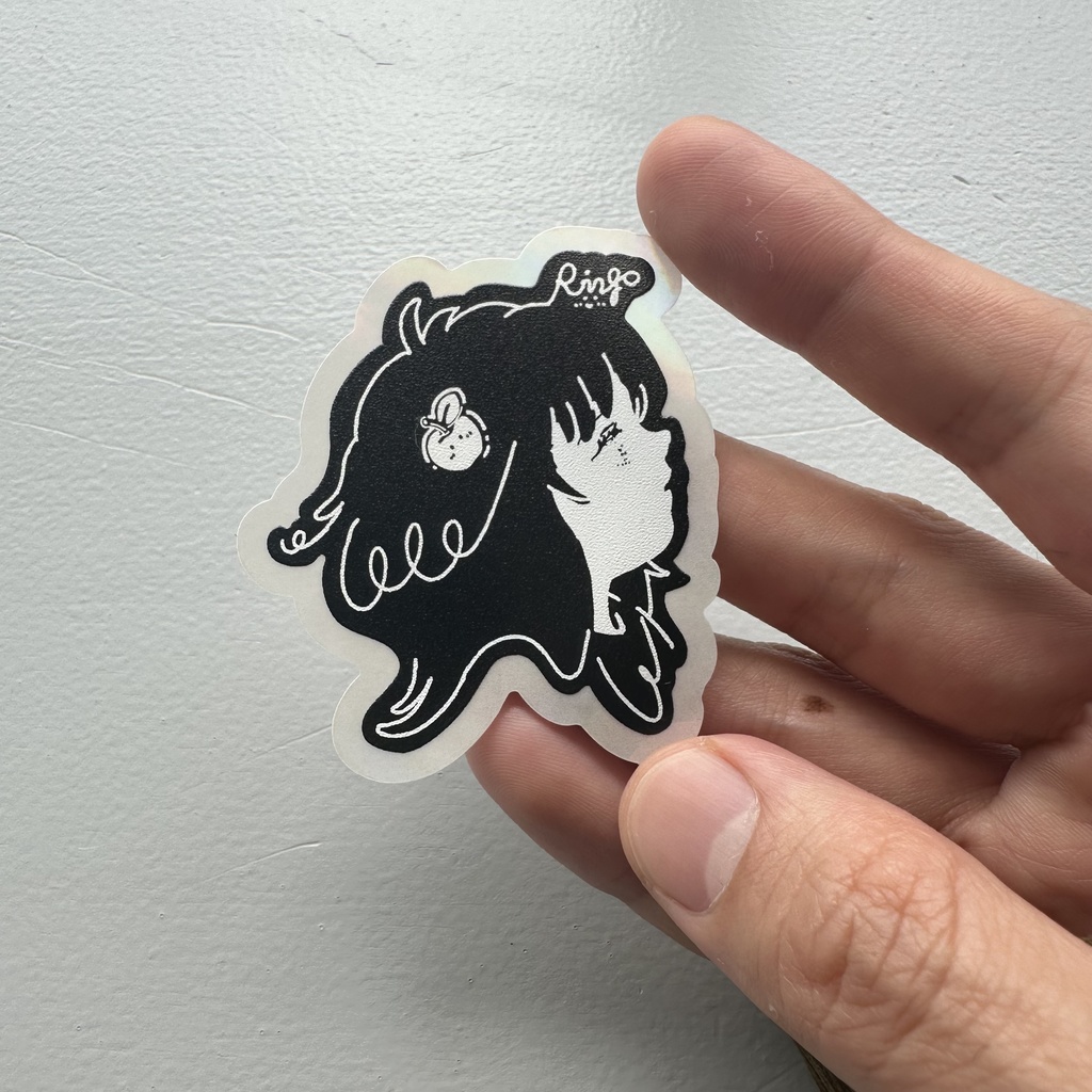 りんごアートステッカーbrackプレミアム1枚〜ホログラムシェルver〜