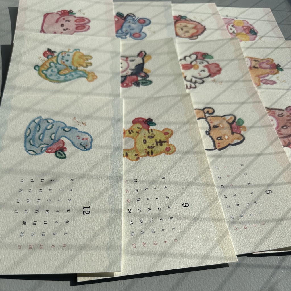 2026りんごオリジナル卓上カレンダー/はがきサイズ