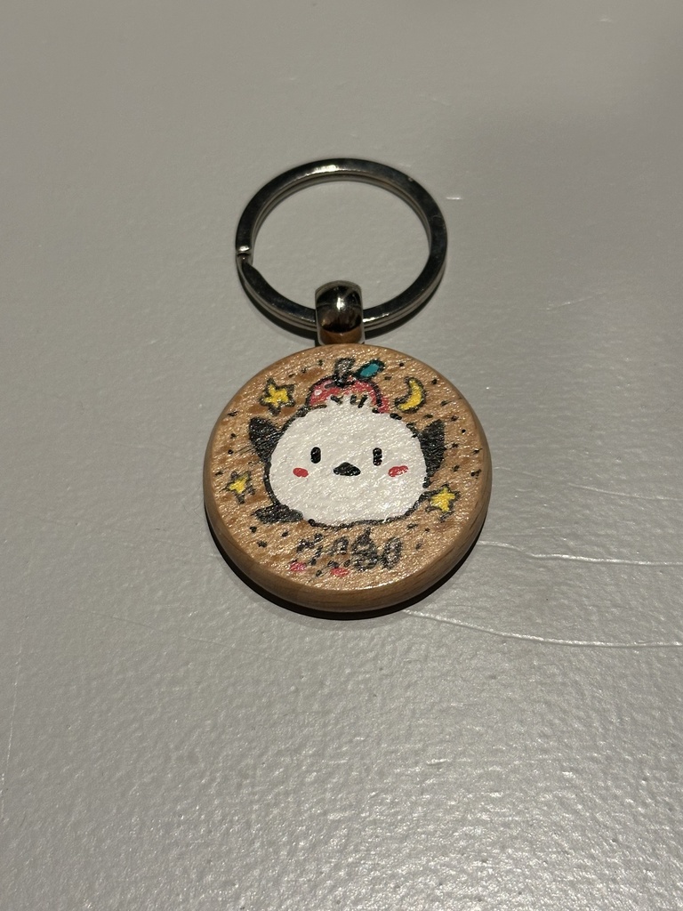 シマエナガの原画キーホルダー1点モノ