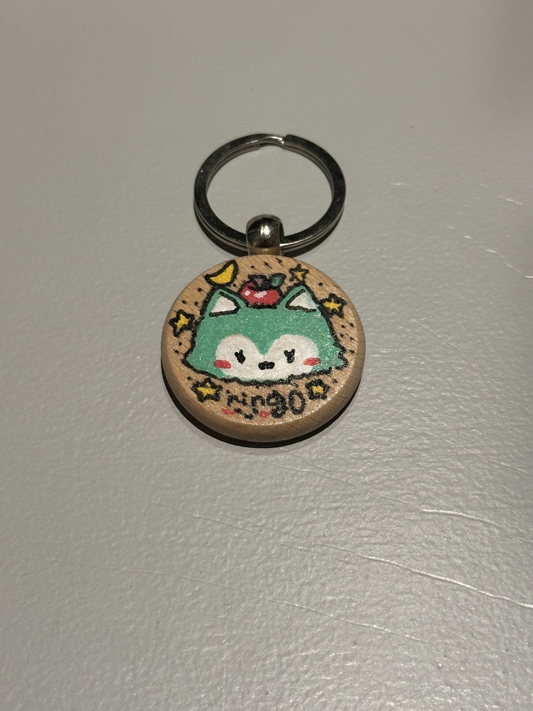 オオカミの原画キーホルダー1点モノ