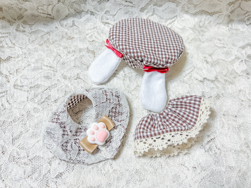 ぬい服 10cm〜12cm 『うさみみ　カプチーノ』セット