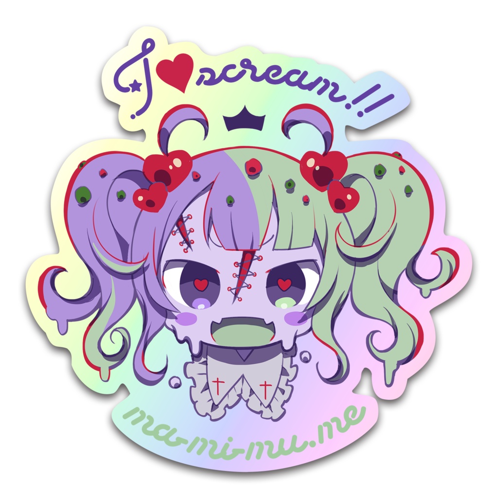 I love scream ホログラムステッカー