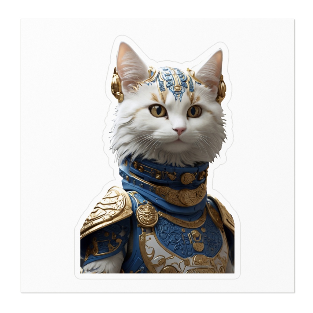 蒼猫族の猫神様 戦士1 お守りステッカー