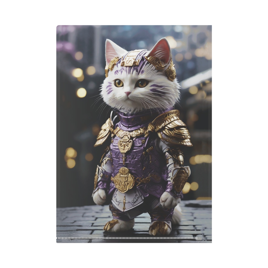 紫猫族の猫神様 戦士1 クリアファイル