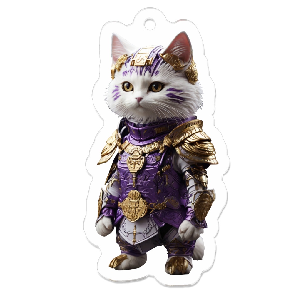 紫猫族の猫神様　戦士1 お守りキーホルダー