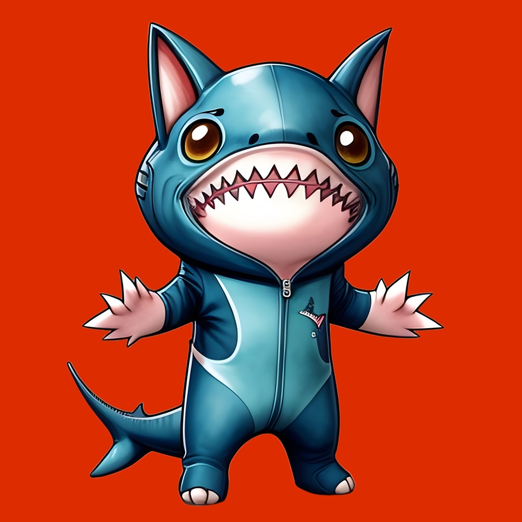 「ネコシャーク」(Nekoshark)缶バッチ#01