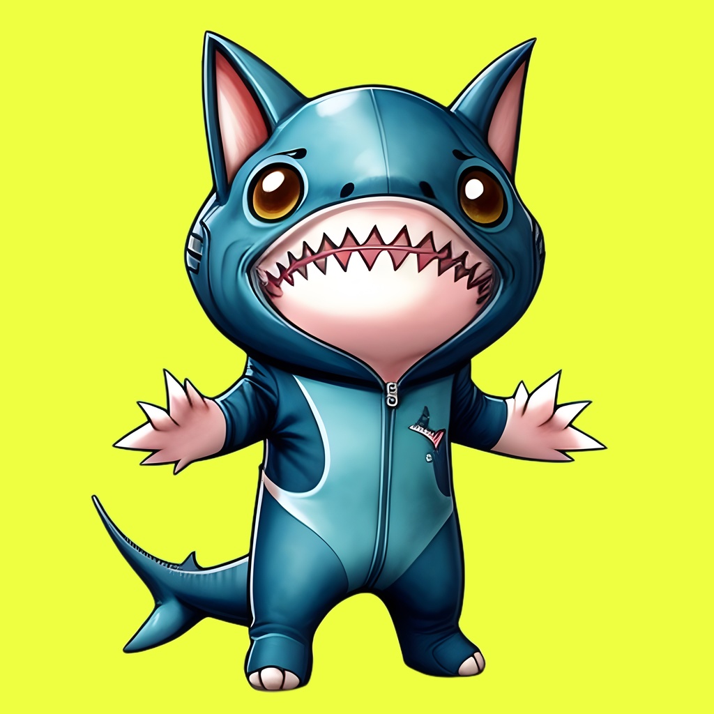 「ネコシャーク」(Nekoshark)缶バッチ#01