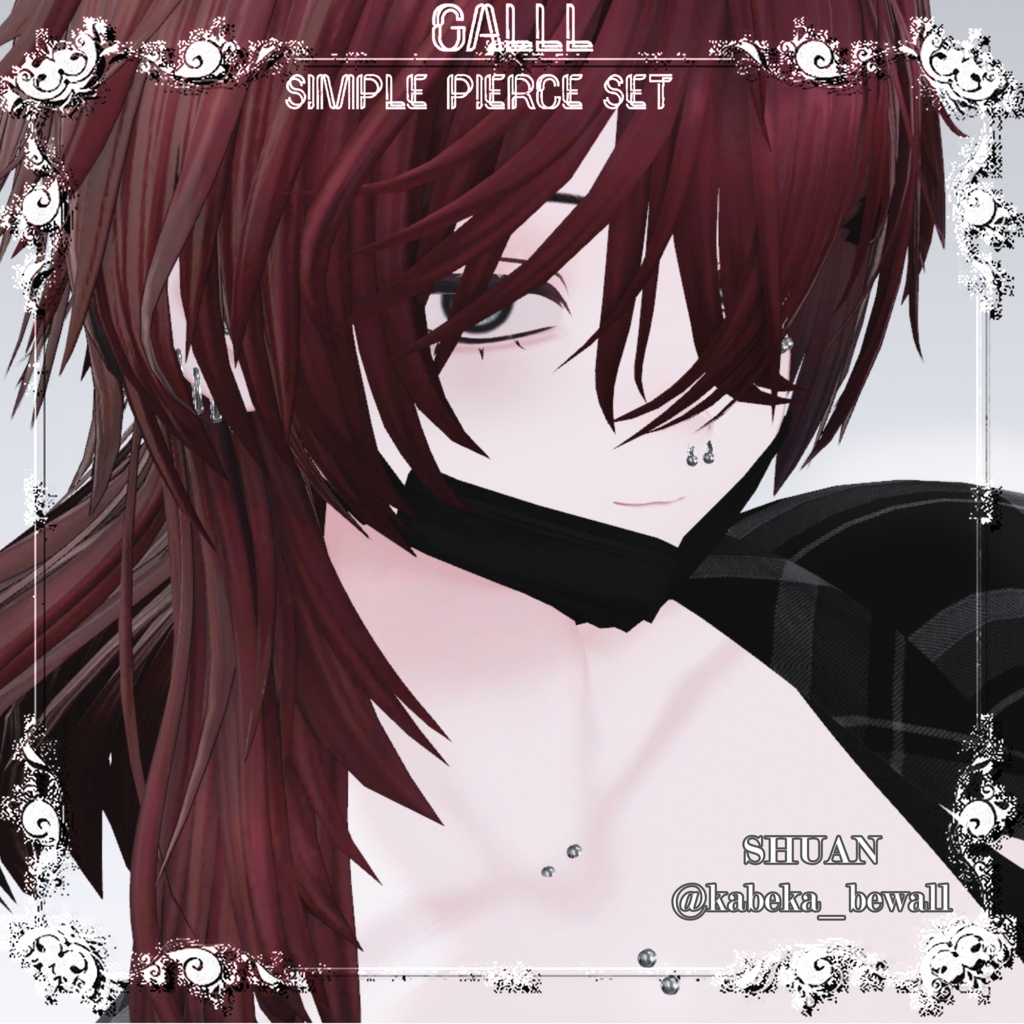 【5アバター/MA対応】シンプルピアスセット - Earring, Face & Body-【単品販売有】