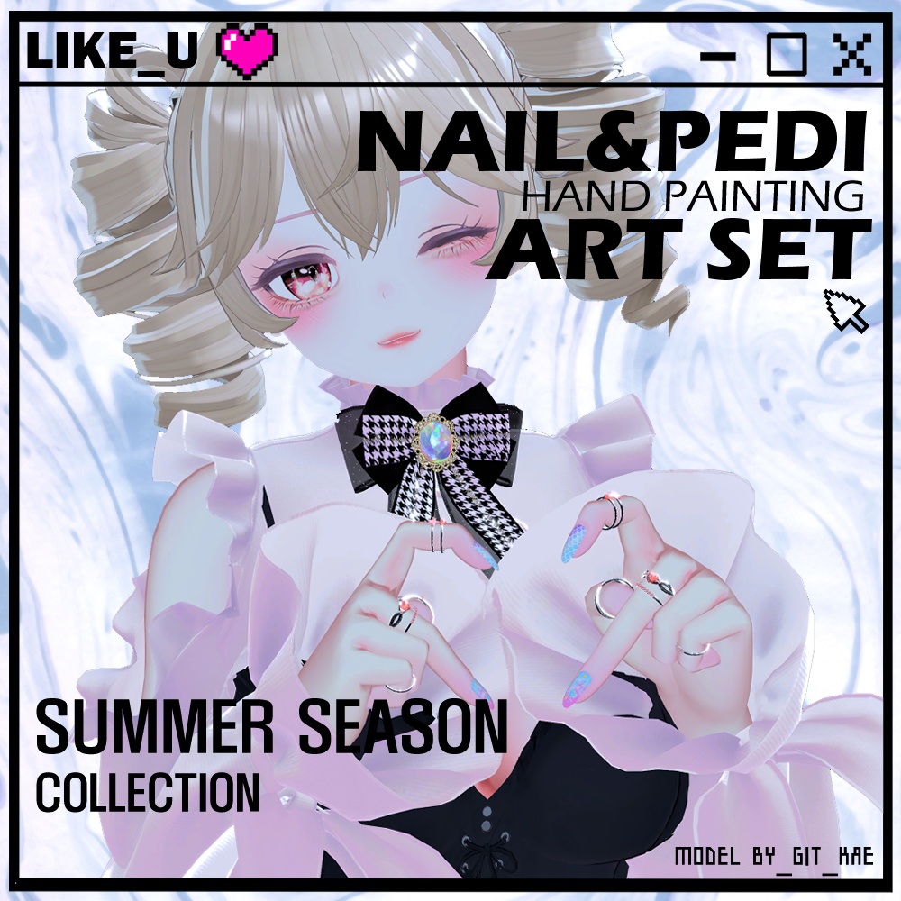 [SELESTIA] Summer nail&pedi art set