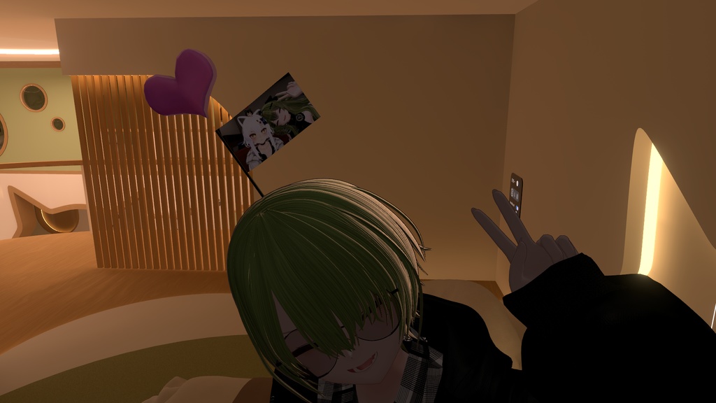 【VRChat想定】16：９の好きな画像を表示できる！揺れるハートの旗（約600ポリゴン）