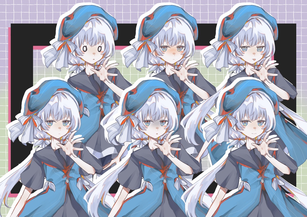 【立ち絵素材】悪戯好きなあの子_無料版+表情差分表情14種 , psd