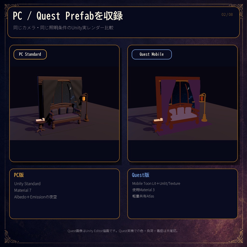 【VRChat PC/Quest】宵待ちの窓辺|VRCStation左右2席付きアンティークフォトスポット