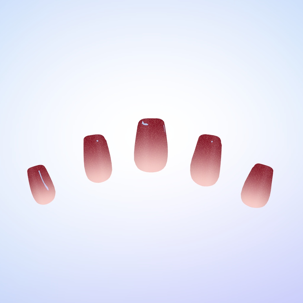 【15アバター対応】Velvet Berry Glass Nail|ベリーグラデーション×ラメ