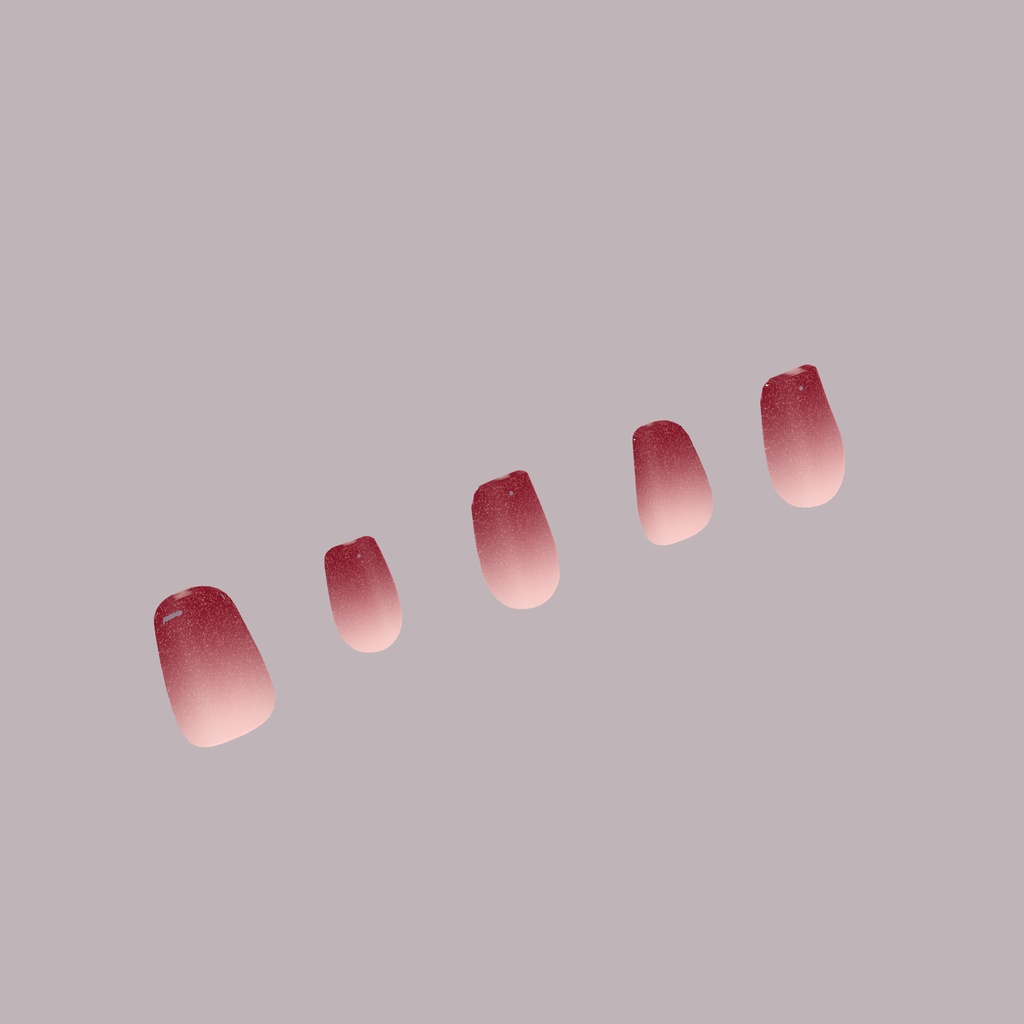 【15アバター対応】Velvet Berry Glass Nail|ベリーグラデーション×ラメ