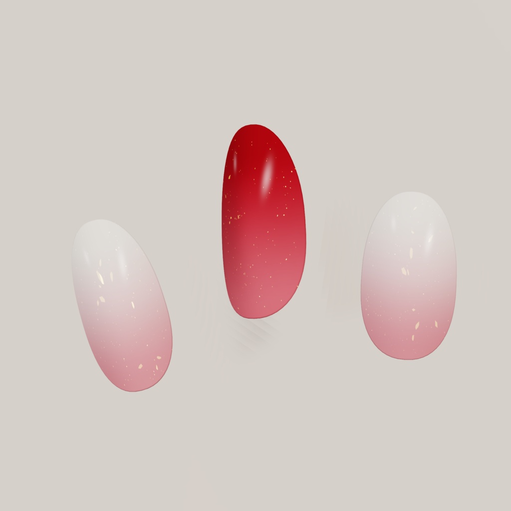 Ruby Watercolor|深紅の水彩&金箔ネイル【15アバター用/PC向け】