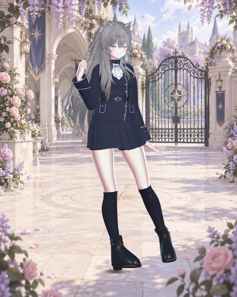 【しなの用・6色セット】SILVER OATH|白いジャボと星座袖の制服衣装【PC】