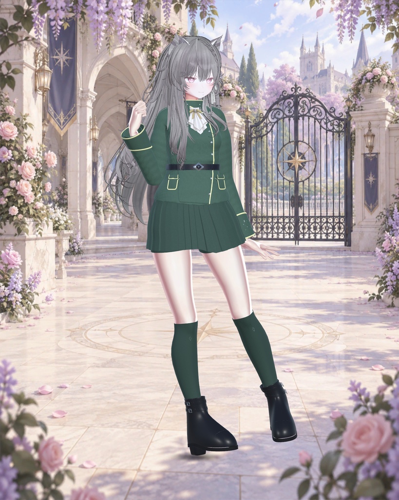 【しなの用・6色セット】SILVER OATH|白いジャボと星座袖の制服衣装【PC】
