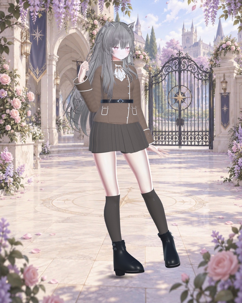 【しなの用・6色セット】SILVER OATH|白いジャボと星座袖の制服衣装【PC】