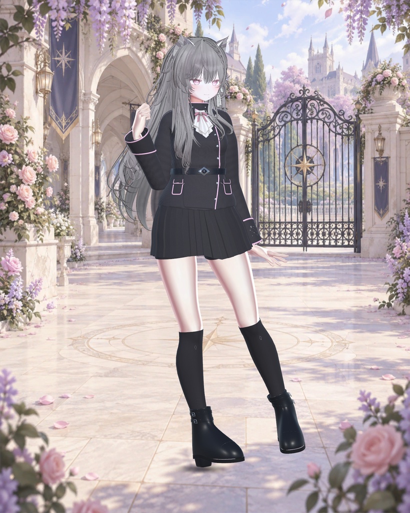 【しなの用・6色セット】SILVER OATH|白いジャボと星座袖の制服衣装【PC】