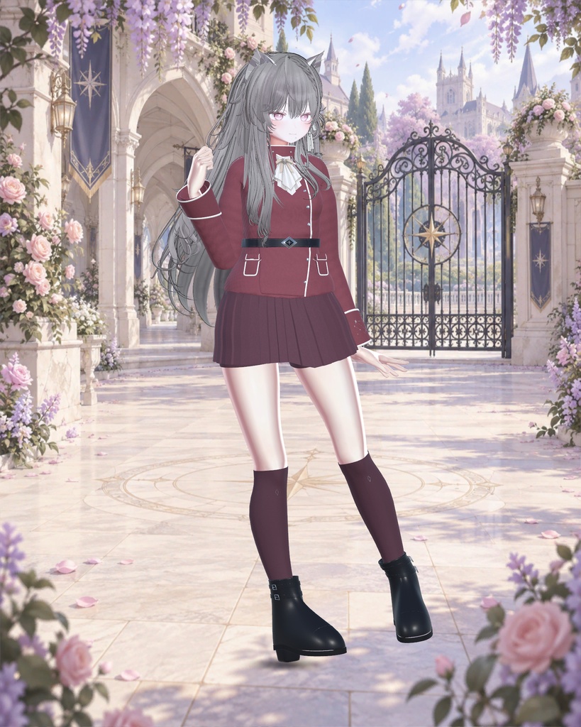 【しなの用・6色セット】SILVER OATH|白いジャボと星座袖の制服衣装【PC】