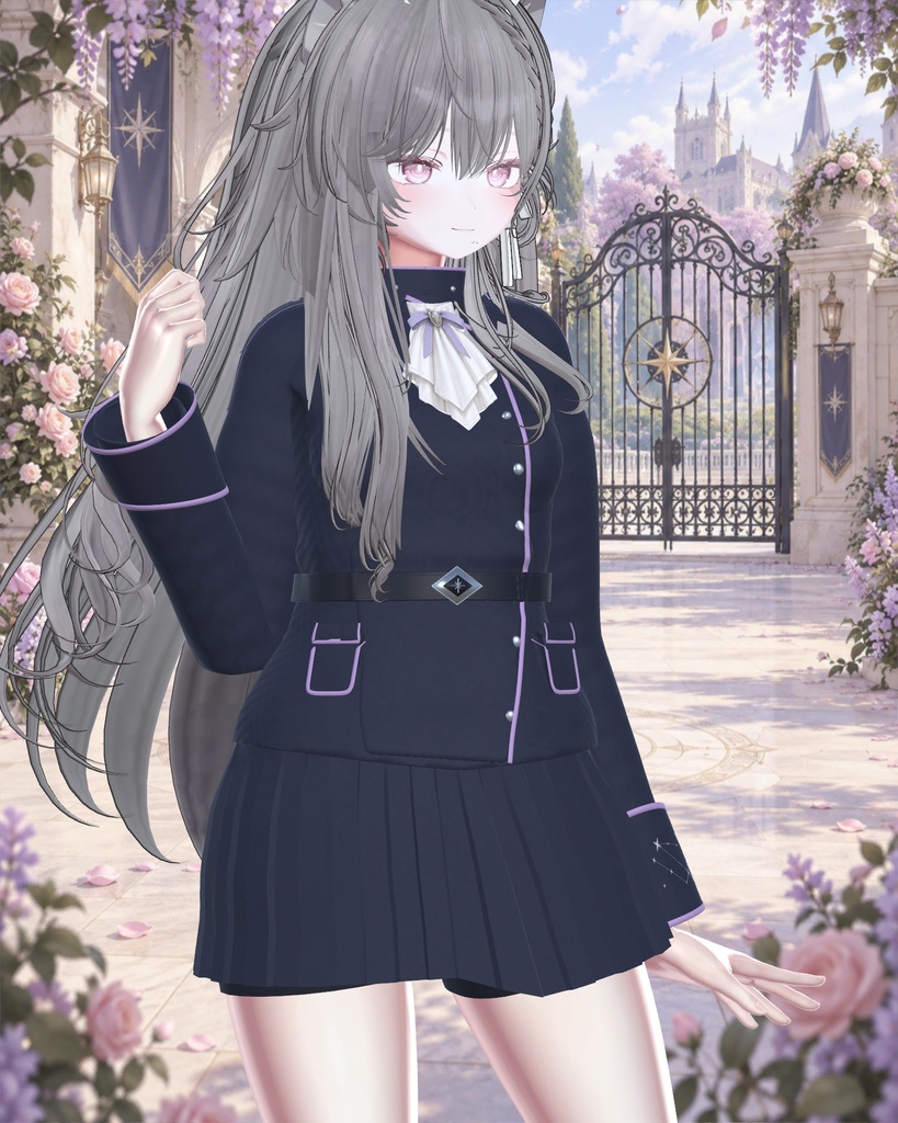 【しなの用・6色セット】SILVER OATH|白いジャボと星座袖の制服衣装【PC】